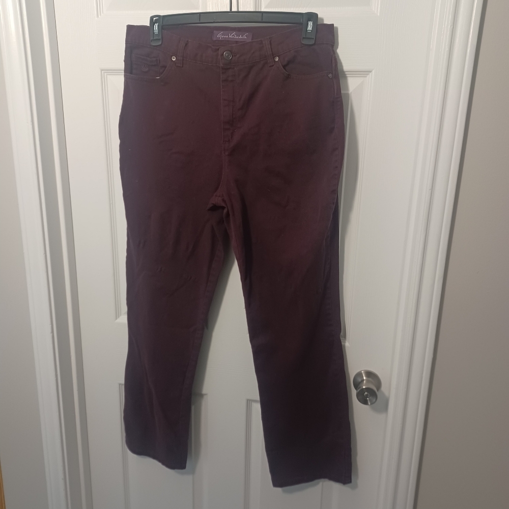 Gloria Vanderbilt Amanda Burgandy Jeans Sz 12